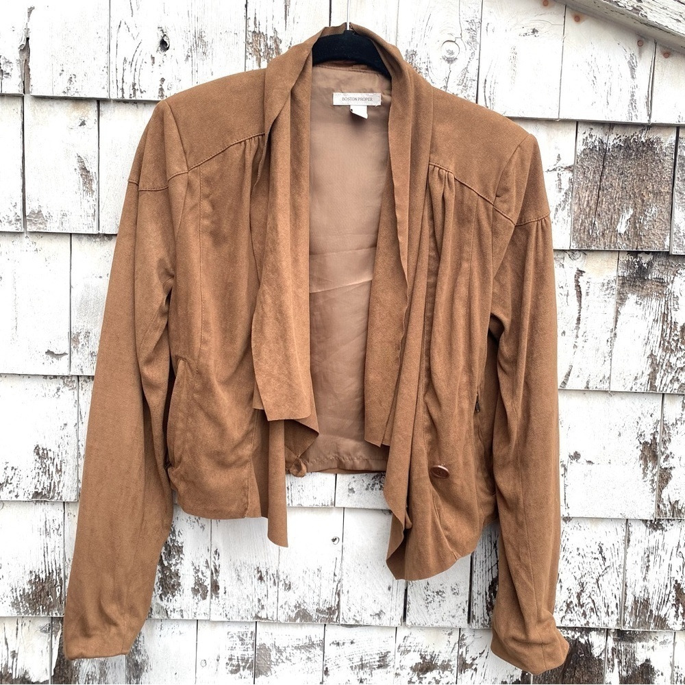 Boston Proper Faux Suede Lined Jacket